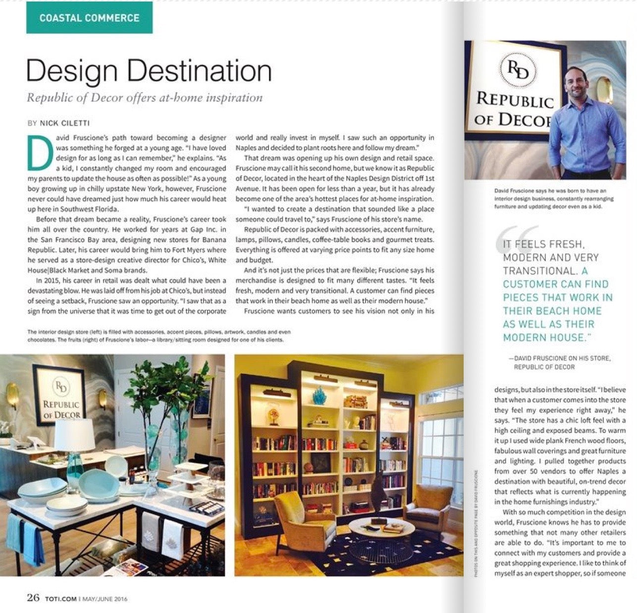 Republic of Decor is featured in RSW Living