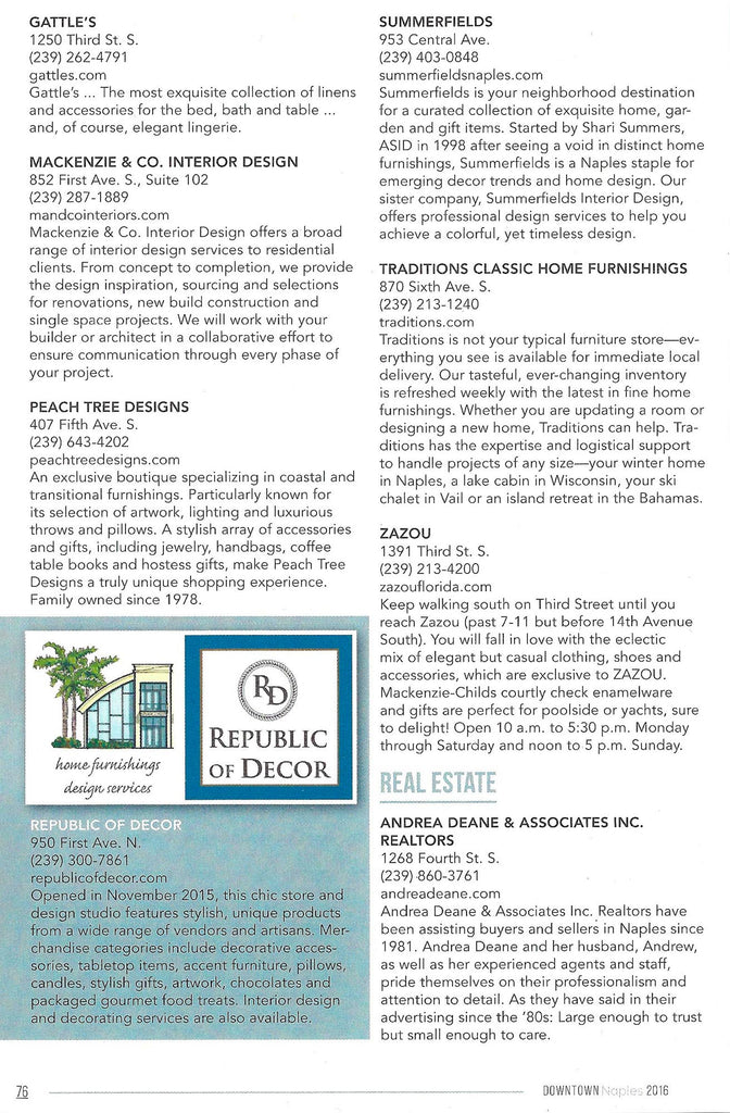 2016 Downtown Naples Guide Feature