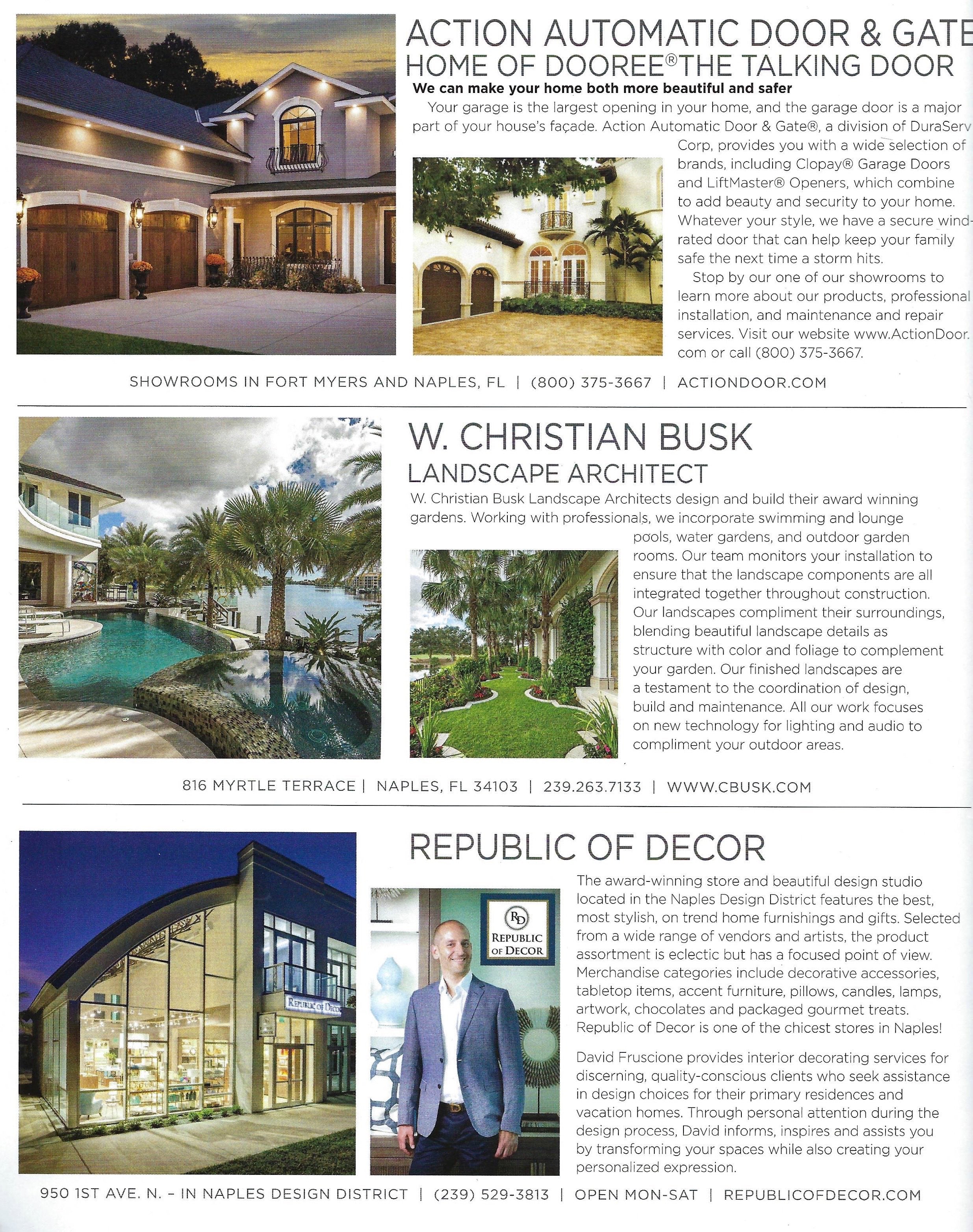 A feature on Republic of Decor in Naples, Florida, owner by award-winning interior designer David Fruscione