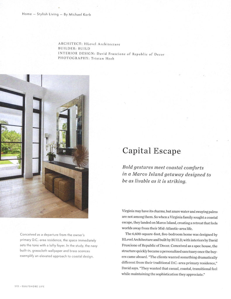 Gulfshore Life Feature - Capital Escape