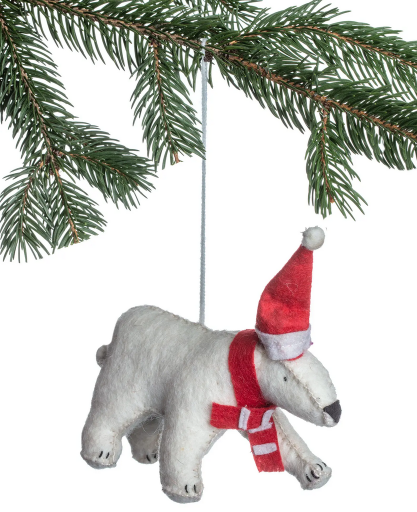 Winter Polar Bear Ornament
