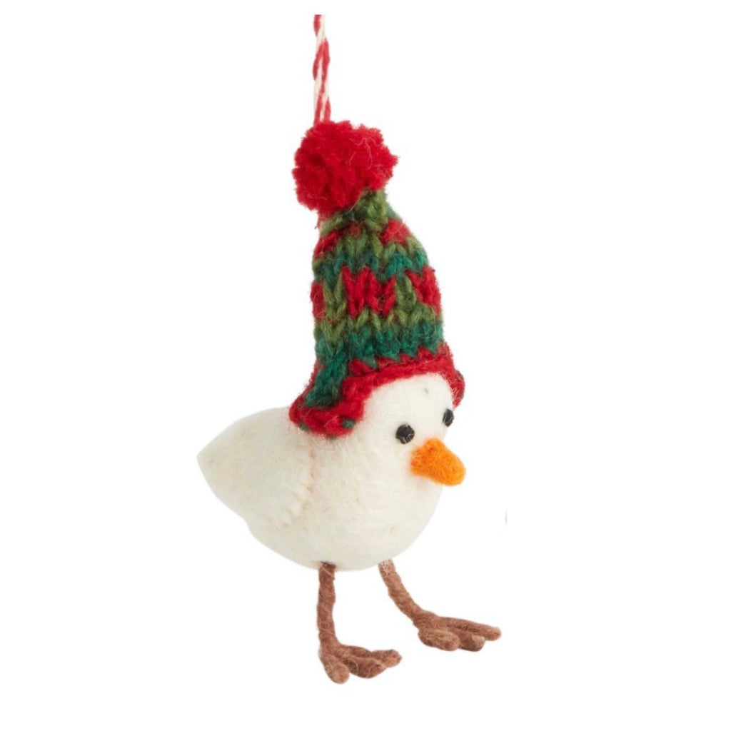 Bird with Knit Hat Ornament